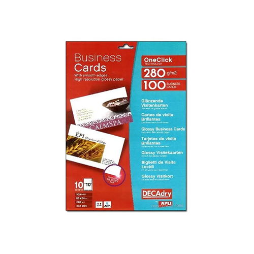 Pack 100 carte visite 1Clic Gloss inkjet APLI