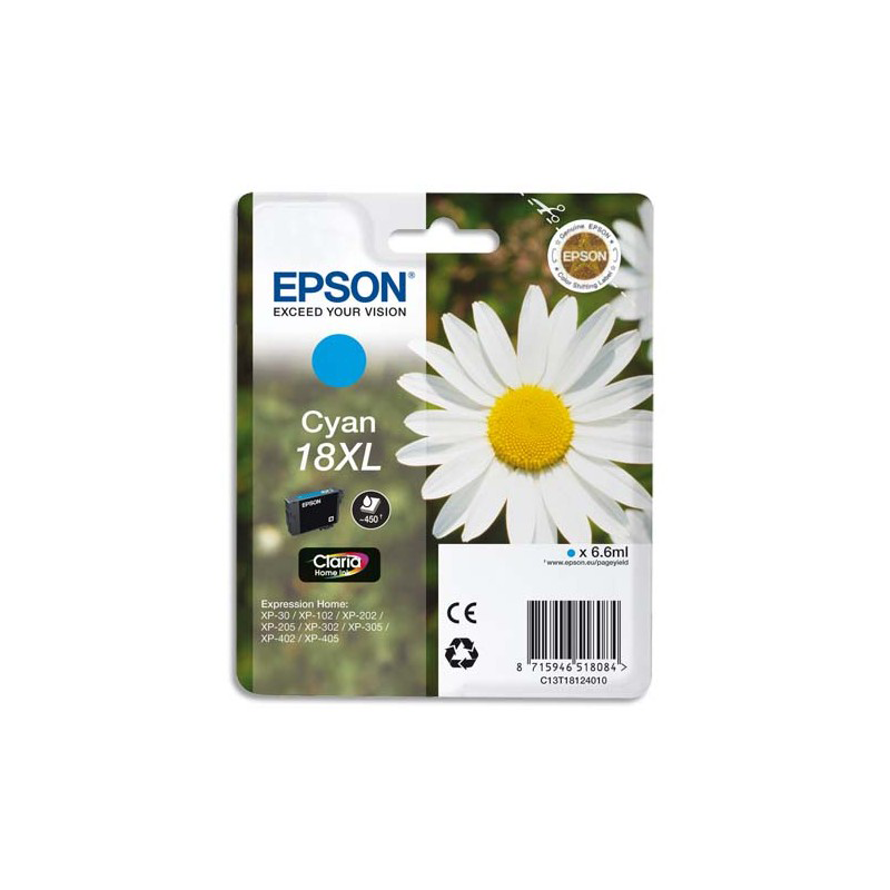 EPSON Cartouche Jet d'encre Cyan XL C13T18124012