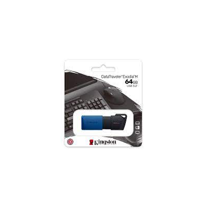 Clé USB Kingston DataTraveler Exodia M 64 Go - USB 3.2 Gen 1 - Clip Porte-clés