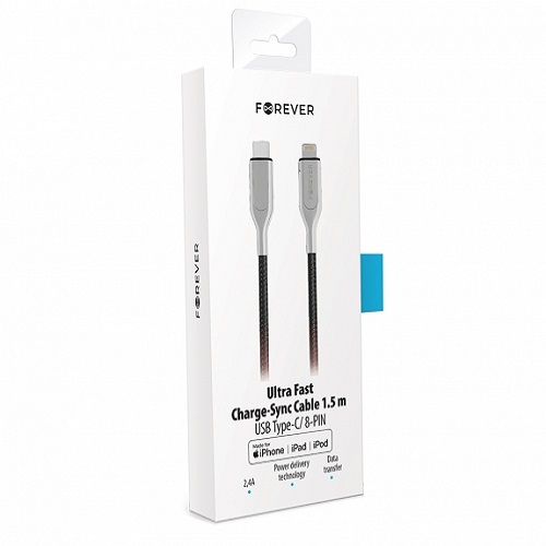 Forever Core Utra Fast MFI PD cable USB-C - Lightning 1,5 m