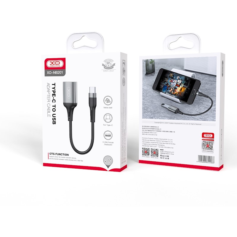 XO adapter OTG NB201 USB -USB-C black