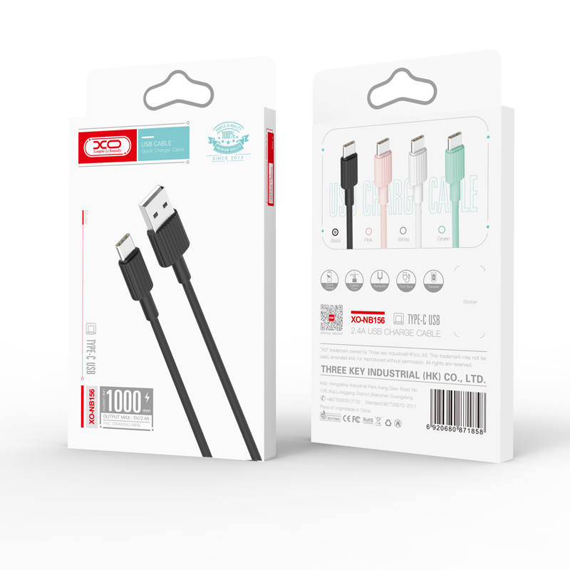XO cable NB156 USB - microUSB 1,0 m 2,4A white