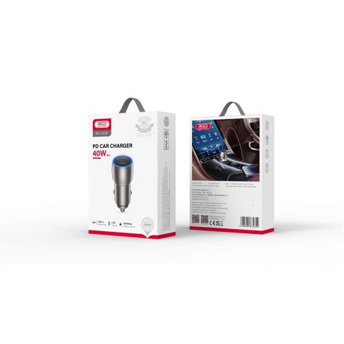 XO car charger CC51 PD 40W 2x USB-C gray