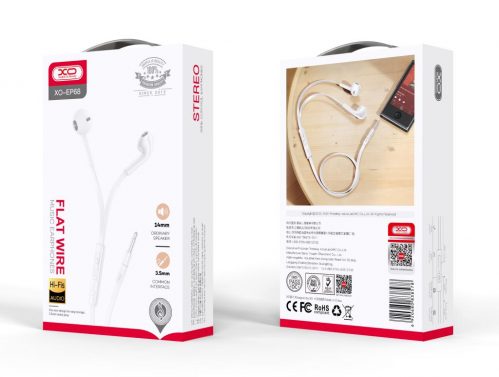 XO wired earphones EP68 jack 3,5 mm white
