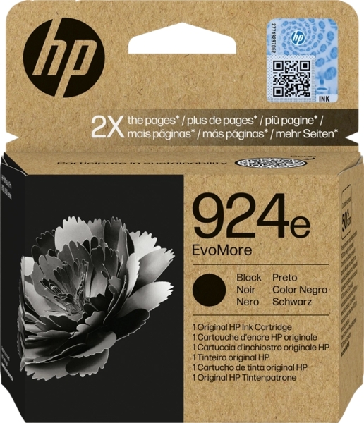 Cartouche d'encre noire authentique HP 924e - 4K0V0NE EvoMore grande capacité