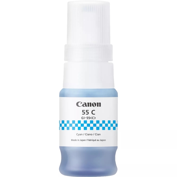 Bouteille d'encre cyan pigmentée originale Canon GI55 - GI55C/6289C001 40ml