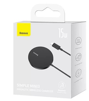 Baseus wireless charger Simple Mini 3 15W black magnetic