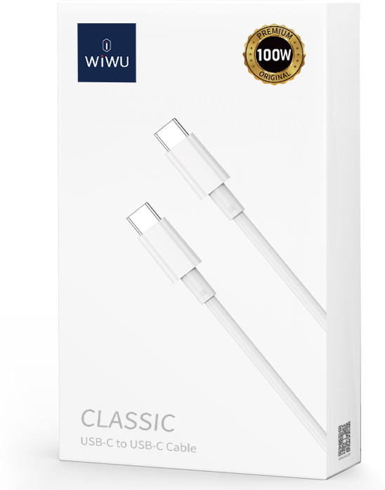 Câble WIWU C008 USB-C - USB-C 1,2 m 100W blanc