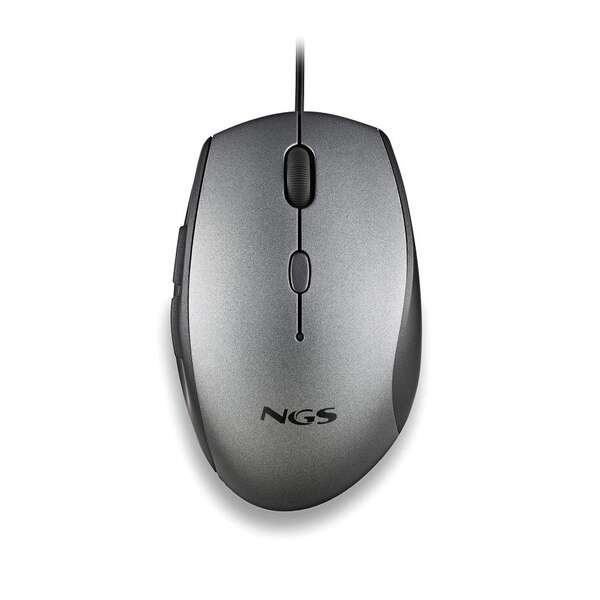 Souris USB NGS Moth Grey 1600dpi + Adaptateur USB-A vers USB-C - 5 Boutons - Uti
