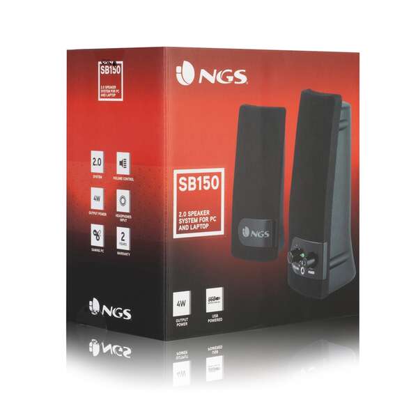 NGS SoundBass 150 Enceintes 2.0 USB 4W - Entrée Jack 3,5 mm - Commandes des ence