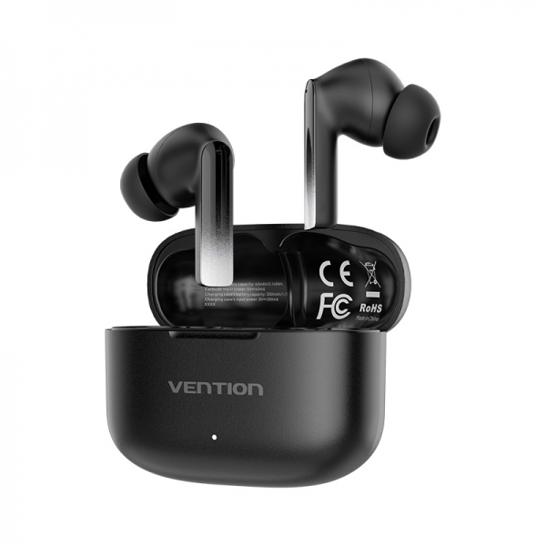 Ecouteurs Bluetooth 5.3 Vention ELF E04 – Noir a/ étui chargement – Autonomie