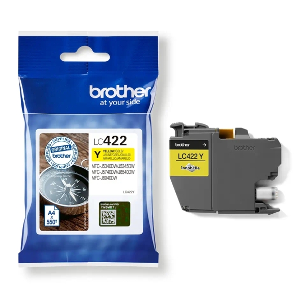 Cartouche d'encre jaune d'origine Brother LC422 - LC422Y