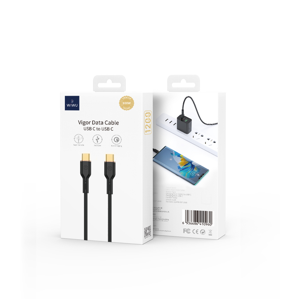 WIWU cable YQ02 USB-C - USB-C 100W 1,2m black