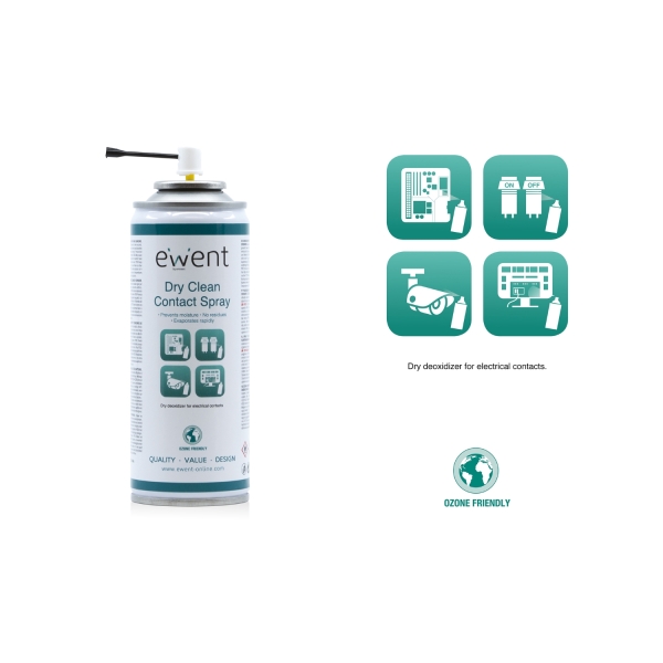 Spray nettoyant pour contacts Ewent - 200 ml - Nettoyage à sec - Incolore