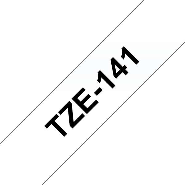 Brother TZe141 Generic Ruban d'étiquettes laminées - Texte noir sur fond transpa